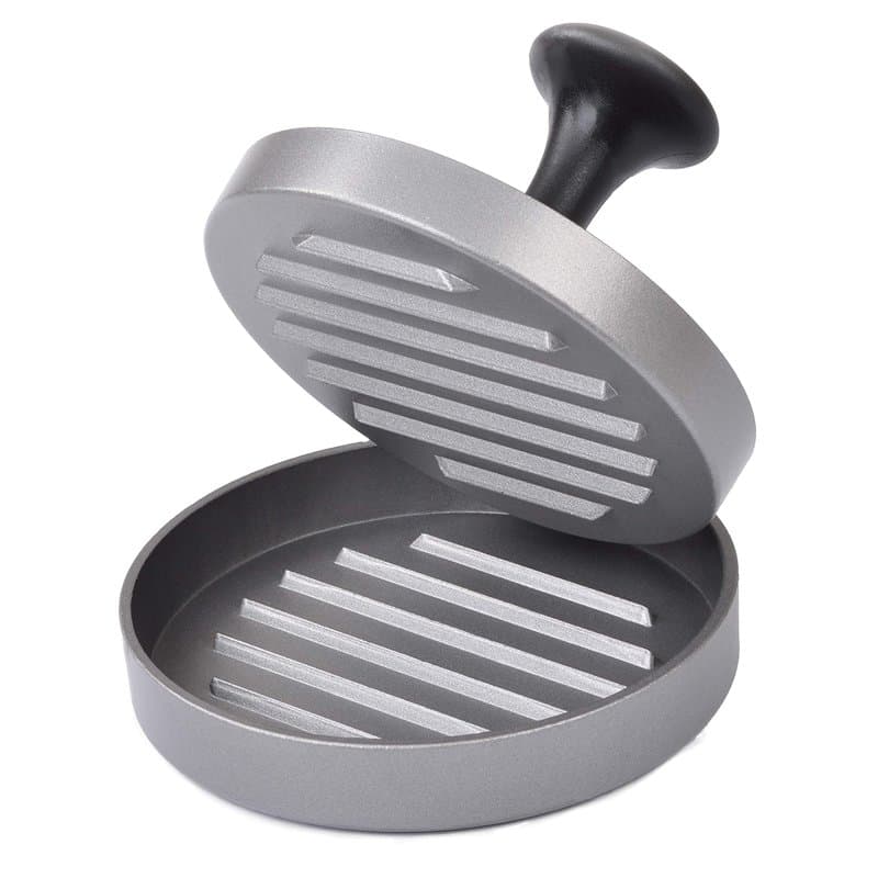GRÄWE Presse à Hamburger avec 50 Feuilles de Papier sulfurisé, Set Presse à Hamburger en Fonte d'aluminium pour de délicieux Ham