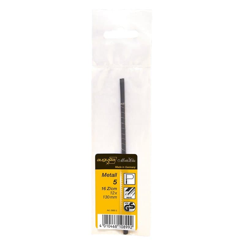 Augusta AMA 0880 5 Lot de 12 lames de scie à chantourner pour métal n°5 Medium 130 mm