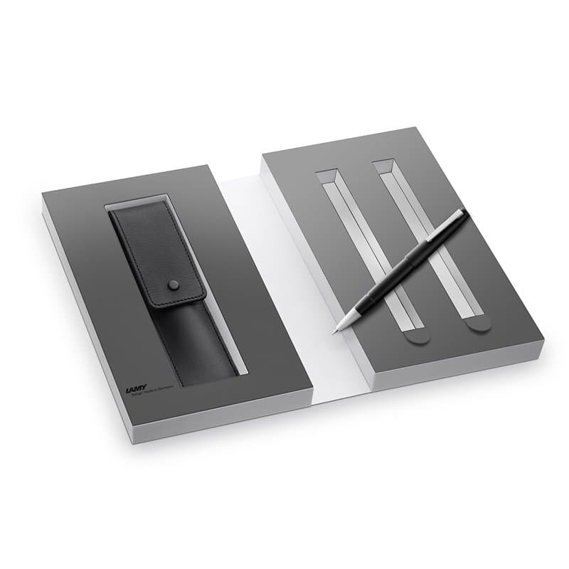 Lamy Lot de 2000 stylos à plume dans un étui en cuir noir mat - Pour un instrument d'écriture - Avec emballage cadeau