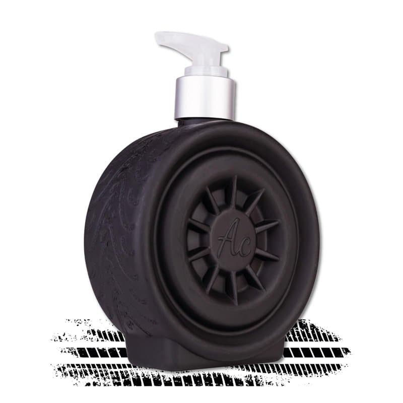 Accentra Wheel Distributeur de Savon au Design de pneus, Aspect Jante, avec 320 ML de Savon pour Les Mains dans Un Distributeur