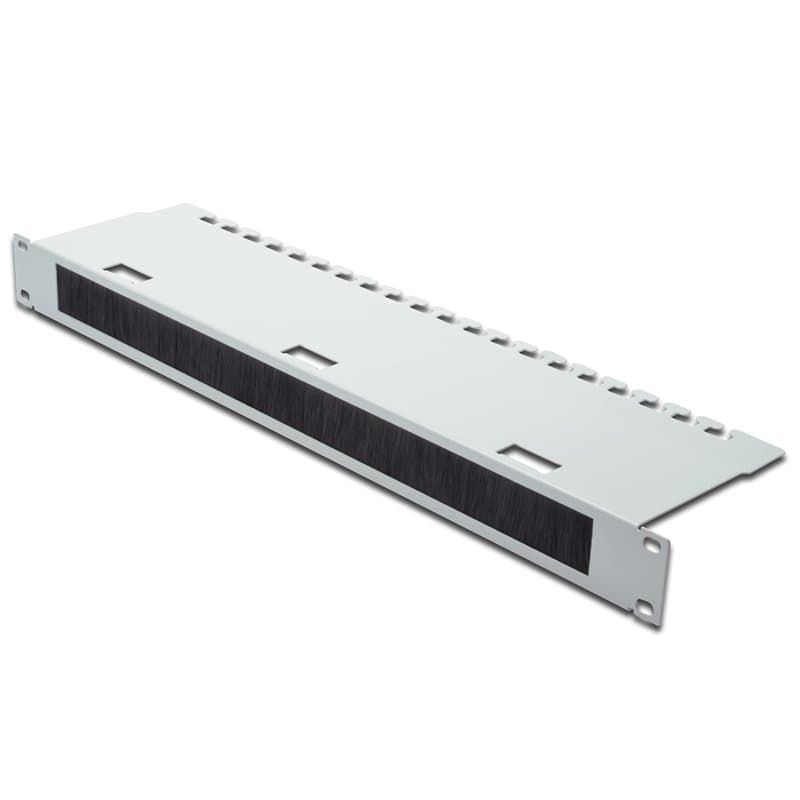 DIGITUS Passage de câble avec brosse & interception de câble - 1U - 19 pouces - Pour armoires réseau & câbles réseau - Gris