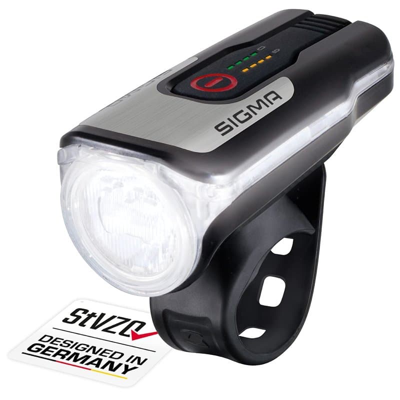 Sigma Aura 80 | Eclairage vélo LED 80 lux | Eclairage Avant à Batterie homologué StVZO avec 4 Modes d'éclairage | Portée d'éclai