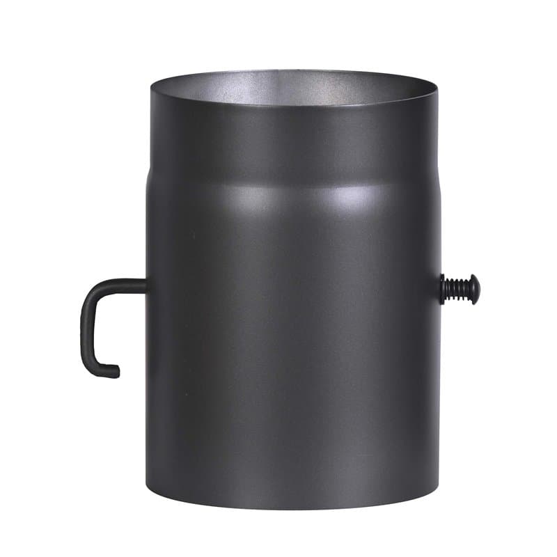 FIREFIX Senotherm R180/2D Tuyau Acier épais de 2 mm de diamètre 180 mm pour poêles et foyers Noir Longueur 250 mm avec clapet ré