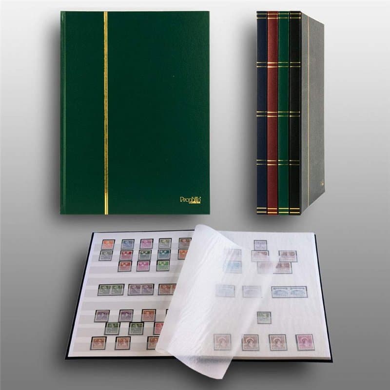 Prophila Collection Album pour Timbres, 16 Pages, intérieur Blanc (couv. Vert)