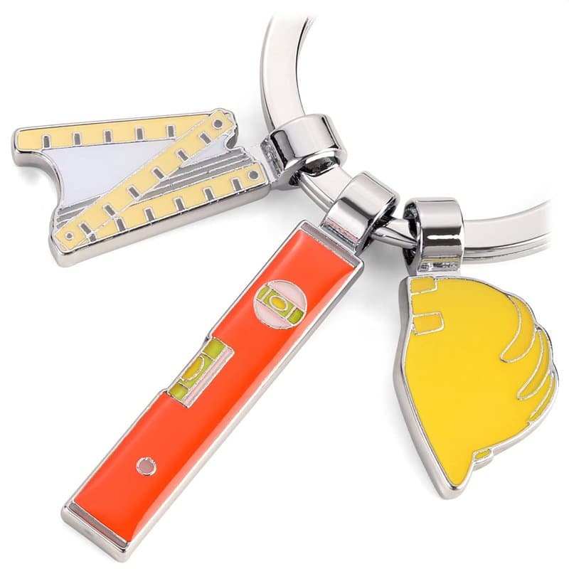 TROIKA KR22-20/CH Porte-clés artisan Bob avec 3 pendentifs en métal de couleur multicolore, multicolore, 7,7cm, Moderne