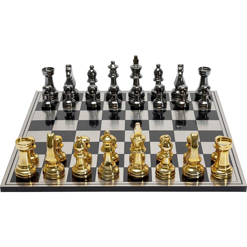 Kare Design Objet Décoratif Chess, Argent, Or, Élégante, Sculpture, Deco Intérieur, Decoration Chambre, Salon, Bureau, Maison, C