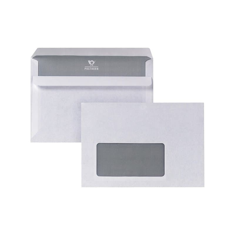 Enveloppe fenêtre C6 autoadhésive blanc 72g 1000 unités
