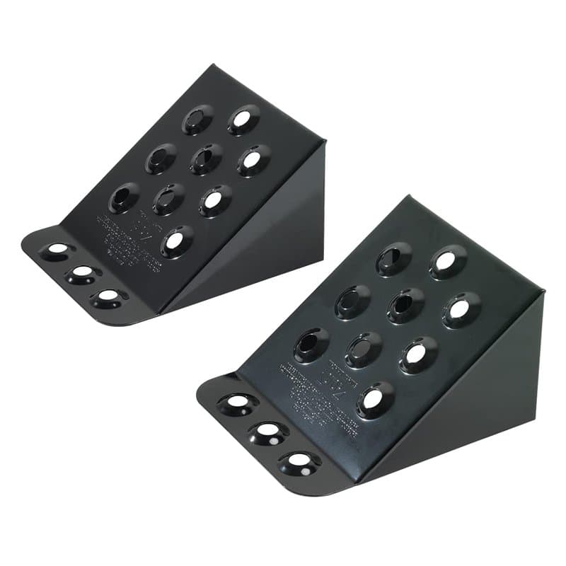 KS TOOLS 160.0381 - Paire de Cales Roues Métallique PL 230 x 220 x 125 mm, Noir