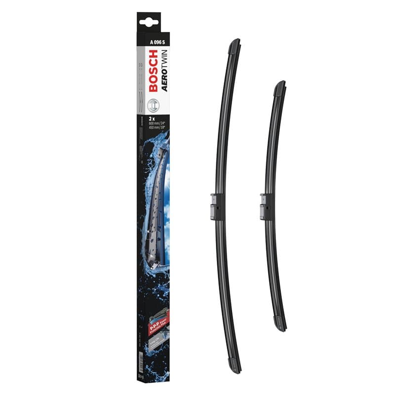 Bosch Balais d'Essuie–Glace Plats Aerotwin A096S, Longueur: 600mm/450mm – 1 Paire de Balais avant