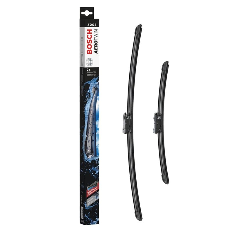 Bosch Balais d'Essuie–Glace Plats Aerotwin A292S, Longueur: 600mm/380mm – 1 Paire de Balais avant