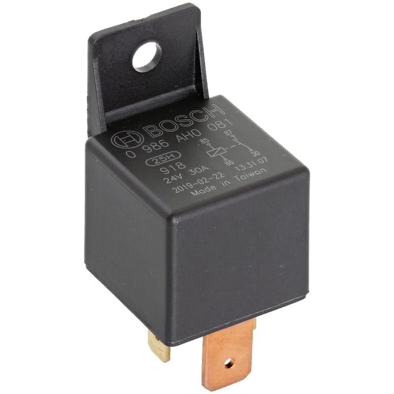 Bosch 0986Ah0081 Relais de Puissance 24V 30A, 5 Terminaux, Ip5K4, Résistance aux Températures Allant de -40° C À 125° C