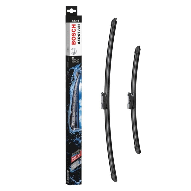 Bosch Balais d'Essuie-Glace Plats Aerotwin A138S, Longueur: 600mm/400mm − 1 Paire de Balais avant