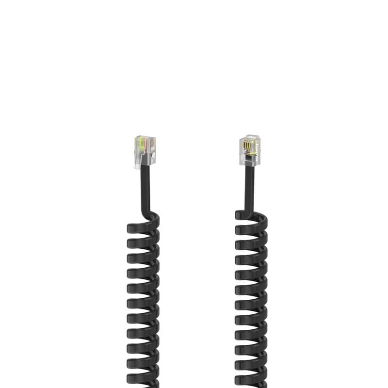Hama Câble téléphonique en spirale de 1,5 m (câble 4p4c, combiné téléphonique, câble modulaire, câble téléphonique, prise RJ10 v