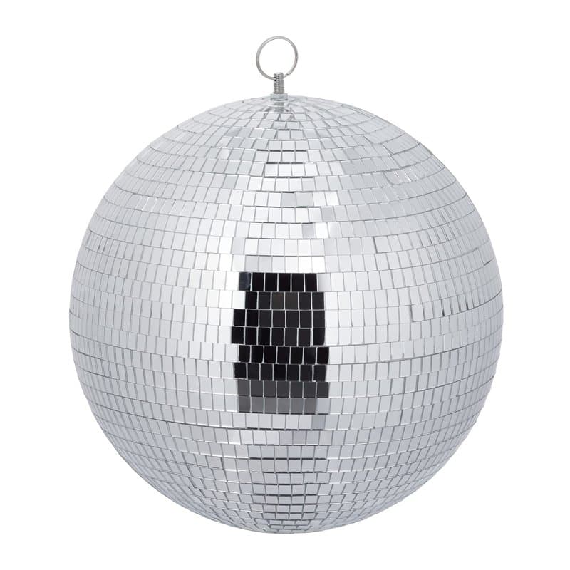 Relaxdays Boule à facettes, diamètre 30 cm, Accessoire à Suspendre, avec œillet en métal, pour Les fêtes, argenté