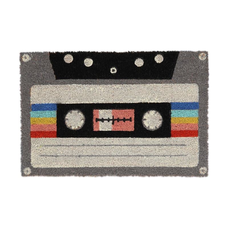 Relaxdays Paillasson Coco 60x40 cm, Tapis, Motif Cassette, antidérapant, résistant, intérieur, extérieur, Multicolore