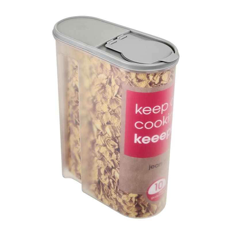 keeeper Boîte Verseuse Jean Pour les Produits Secs, Couvercle à Clapet, 5 L, Polypropylène, 24 x 11,5 x 30,5 cm, Nordic Grey