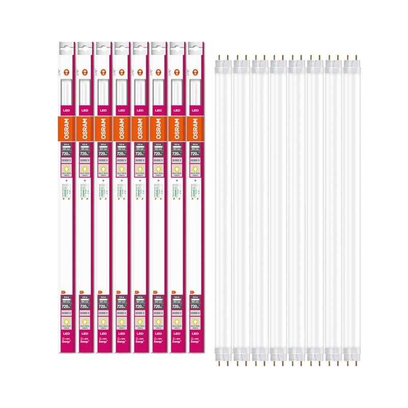 OSRAM LED tube Substitube Pure avec base G13, longueur : 0.6 mètre, blanc chaud (2700K), 6.6W, remplacement pour les tubes fluor