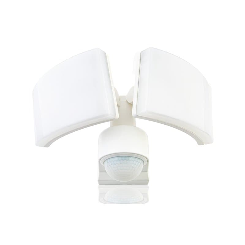 HUBER Projecteur LED avec détecteur de mouvement 360° 2 x 20 W 4400 lm – 3 capteurs, lentilles matricielles et limitation de zon