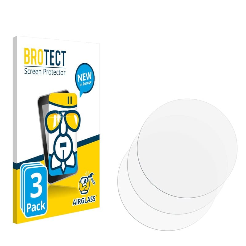 brotect Protection Écran Verre pour Montres (Circulaire, ø: 21 mm) (3 Pièces) Film Protecteur Vitre 9H [Anti-Rayures, Transparen