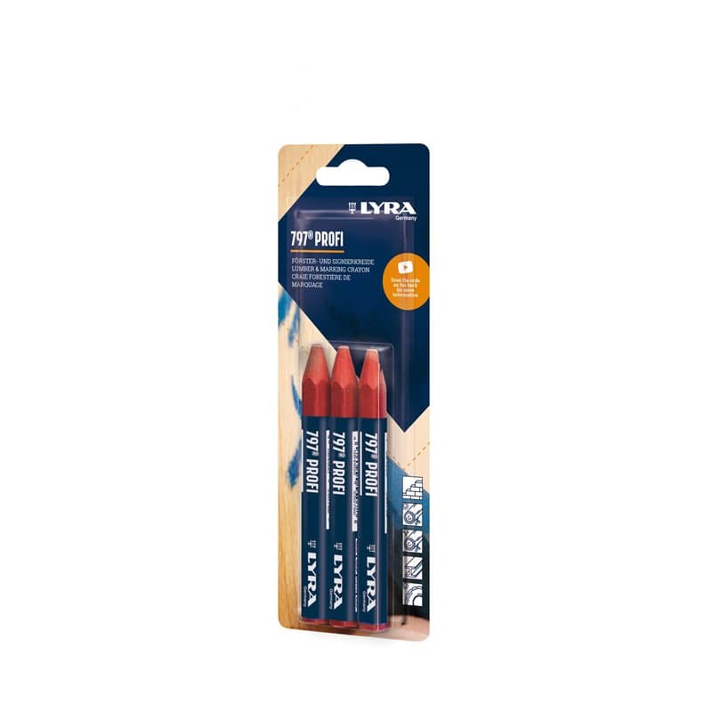L4878005 LYRA 797® Craie de forage et de signature, professionnelle, à base d'huile, pour marquages résistants aux intempéries,
