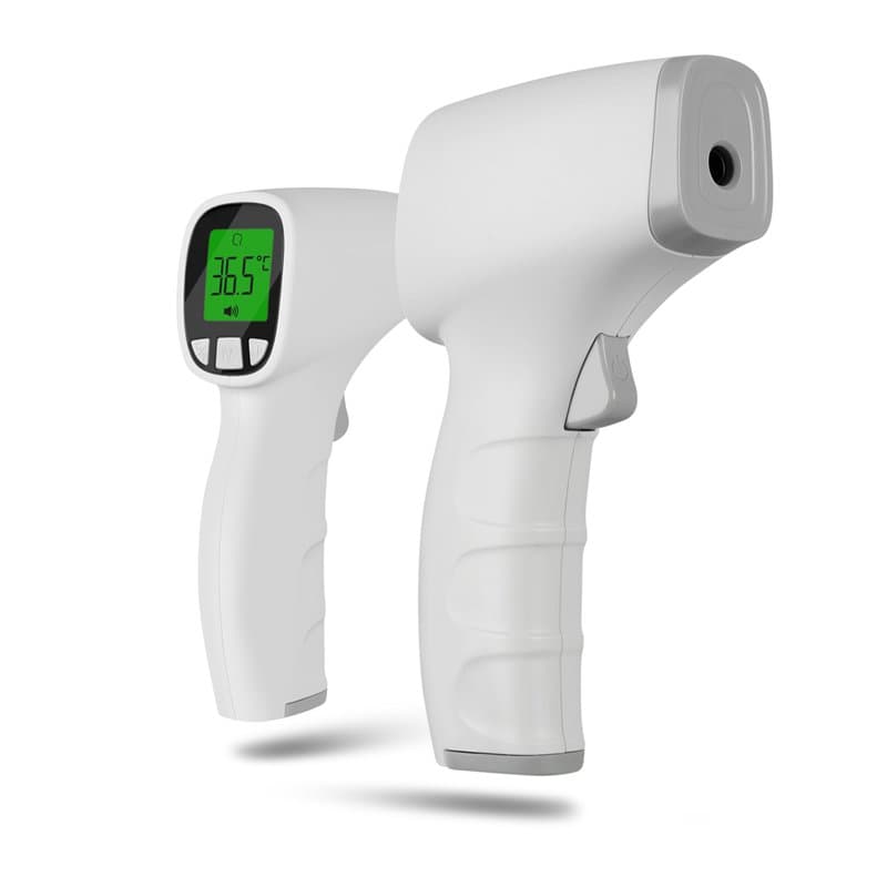 Pulox JPD-FR202 Thermomètre infrarouge frontal et de surface sans contact pour bébés et adultes - Affichage LCD, alarme de fièvr