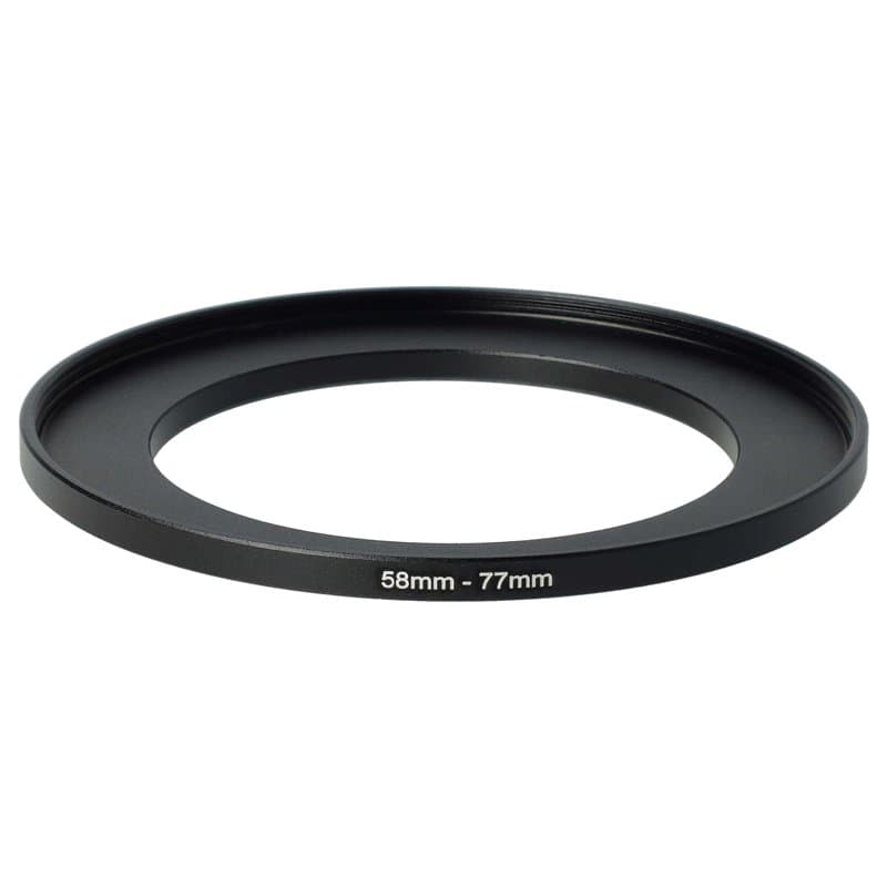 vhbw Bague d'adaptation de Filtre Step-Up de 58 mm vers 77 mm pour Objectif d'appareil Photo - Adaptateur, métal, Noir