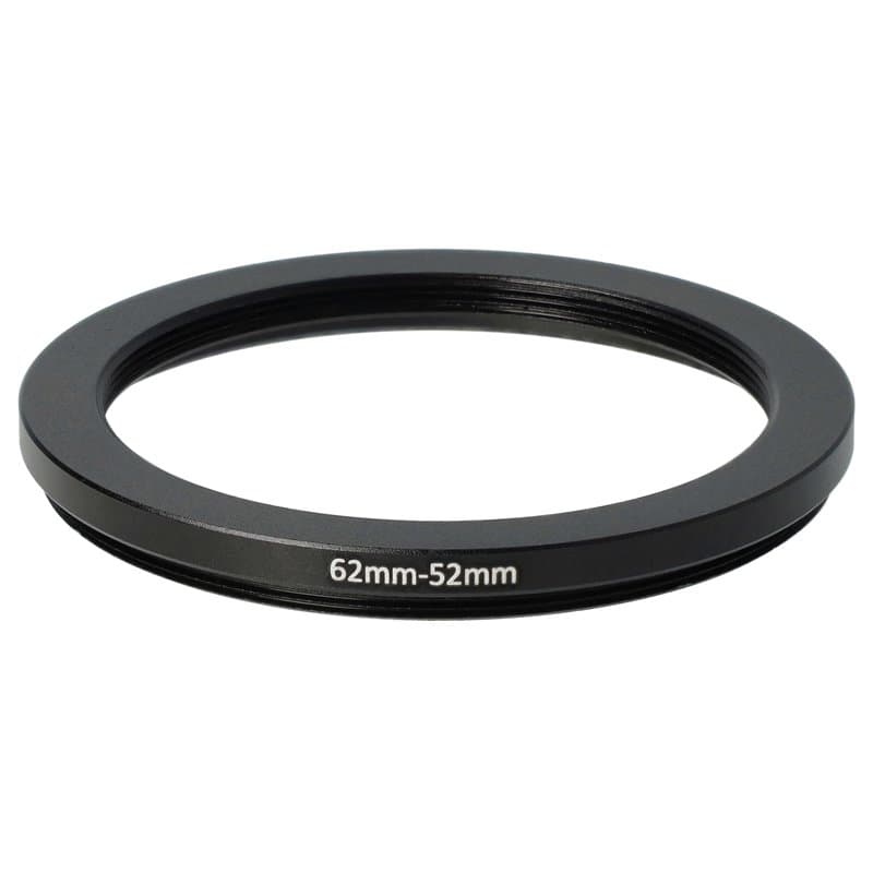 vhbw Bague d'adaptation de Filtre Step-Down de 62 mm vers 52 mm pour Objectif d'appareil Photo - Réducteur, métal, Noir