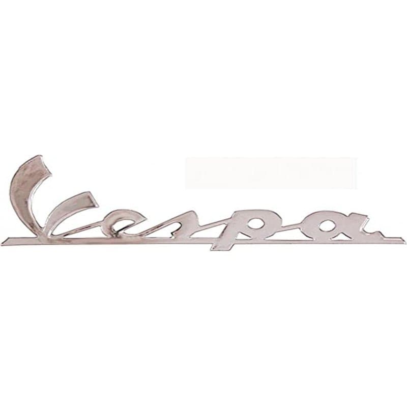 Badge/Inscription « Vespa » pour Panneau Latéral - Vespa Px 80-200 - Autocollant 150X50 Mm, Chrom
