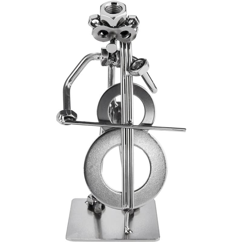 BRUBAKER Figurine en Écrous de Musicien avec Violoncelle - Figurine Artisanale en Métal Violoncelliste - Figurine en Métal Music