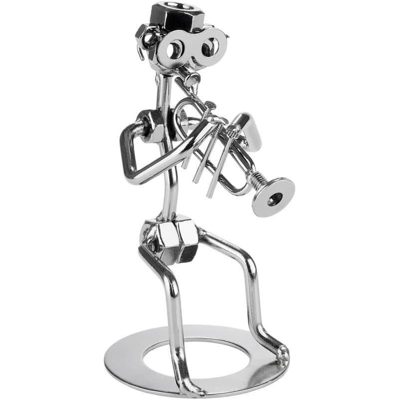 BRUBAKER Figurine en Écrous de Musicien avec Trompette - Artisanale en Métal - Décoration Cadeau pour Trompettiste et Passionnés