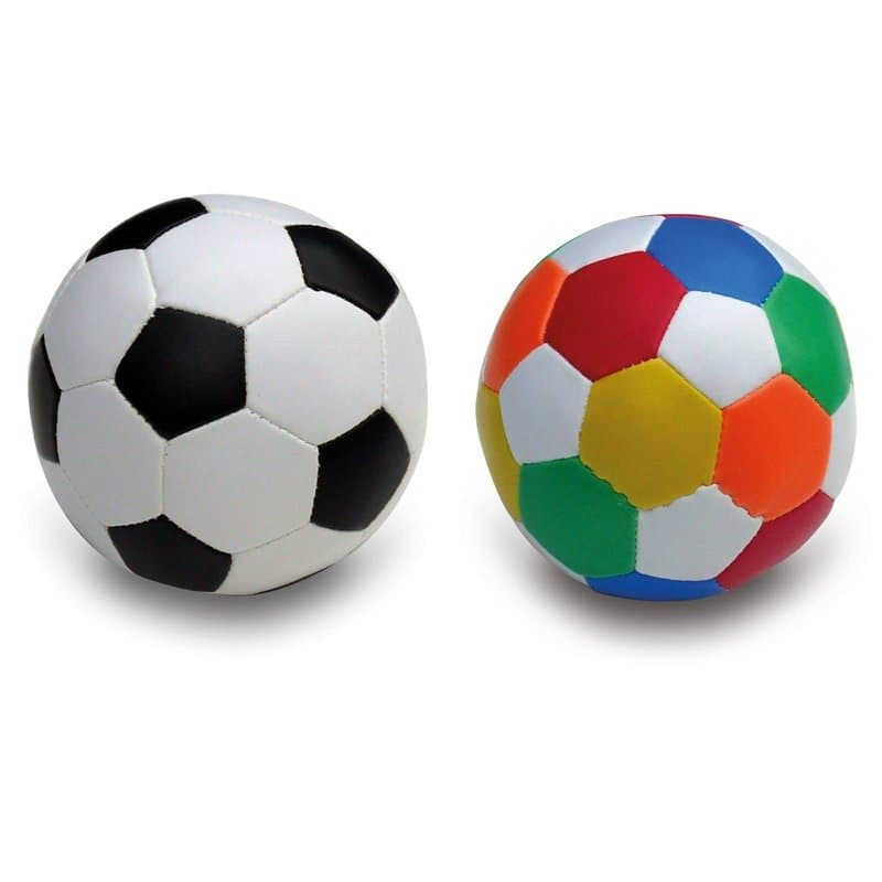 alldoro 60305 Softball - Ballon de Football Mou, 2 pcs, pour Enfants à partir de 0 Mois, 10 cm, Multicolore, Blanc-Noir