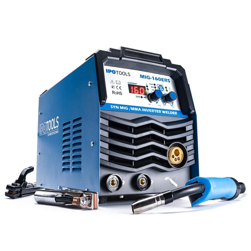 IPOTOOLS MIG-160ERS Poste a souder MIG MAG - Poste à souder MIG avec 160A 230V IGBT, 5 en 1 Poste MIG Flux MMA électrodes, Poste