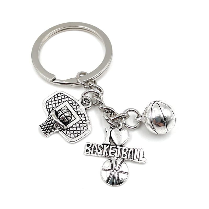 Onwomania - "Panier d'accessoires de Basket-Ball Porte-clés - Porte-Bonheur en métal idéal comme Cadeau, par Exemple pour Le Mei