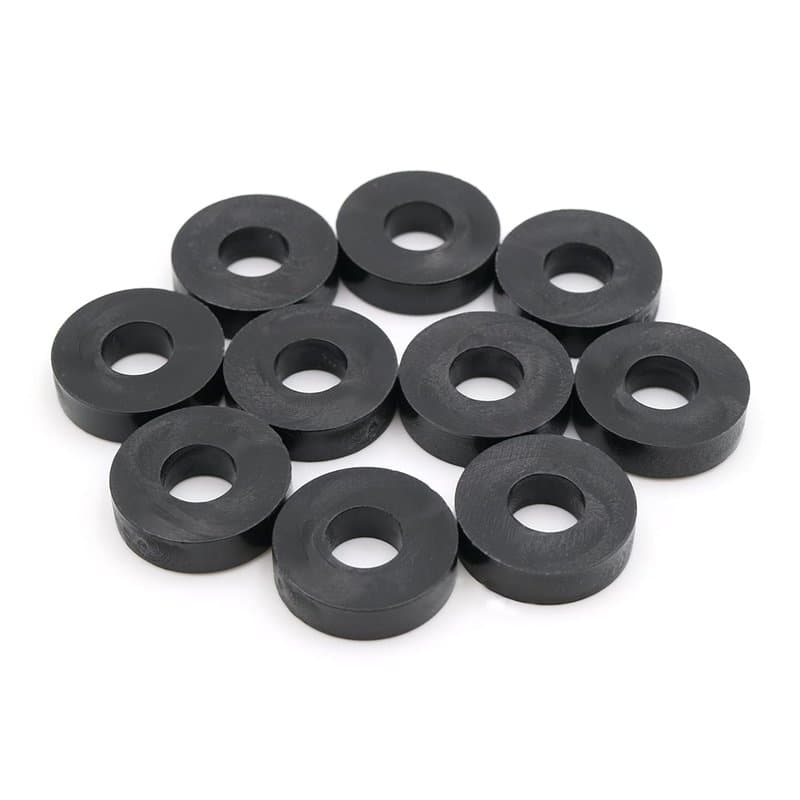Design61 Lot de 10 entretoises rondes, 5 mm x Ø 15/6 mm, M6, en polyéthylène haute densité, Noir