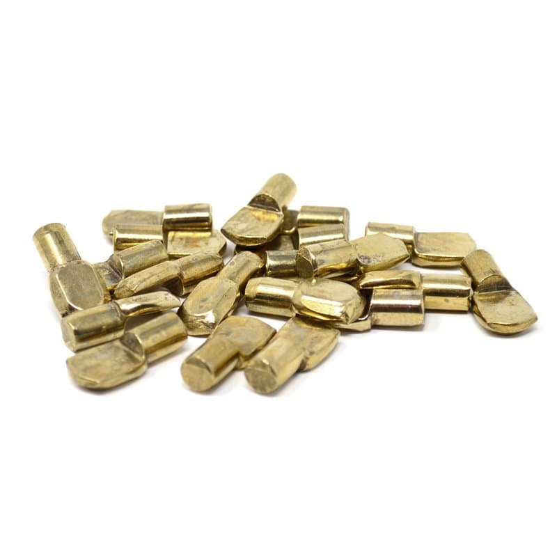 Design61 Lot de 20 supports d'étagère, 7 mm, pour étagères, en acier laitonné, forme de cuillère