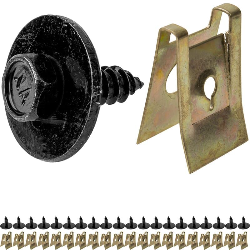 Kit de fixation avec vis, rondelles, pinces de type U, 20 paquets, vis M5, pour passage de roue, compartiment moteur, soubasseme