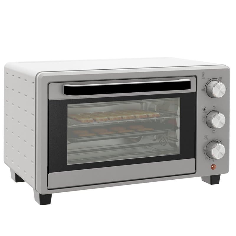 HOMCOM Mini four à pizza de 21 l, miniofen inkl. Backblech, Grillrost und Krümmelblech, 1400W Tischbackofen mit 1h Timer, Ofenro
