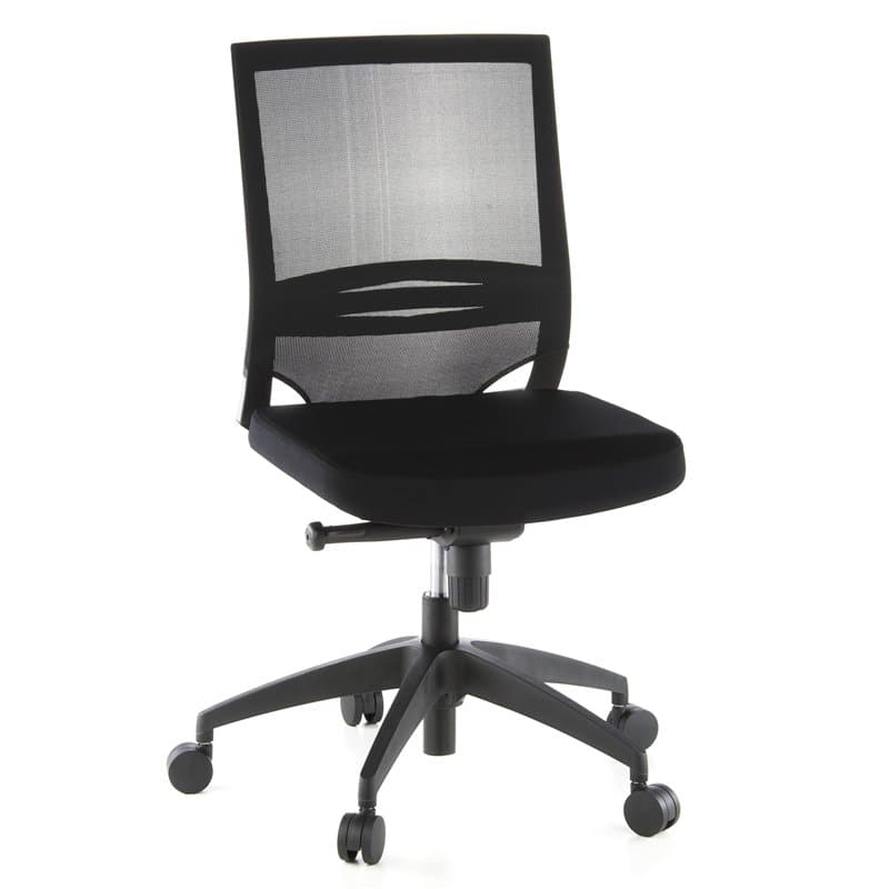hjh OFFICE 657210 Chaise de Bureau, Chaise Bureau Porto ECO Noir, siège pour Un Usage Professionnel, sans accoudoirs, Dossier Mo
