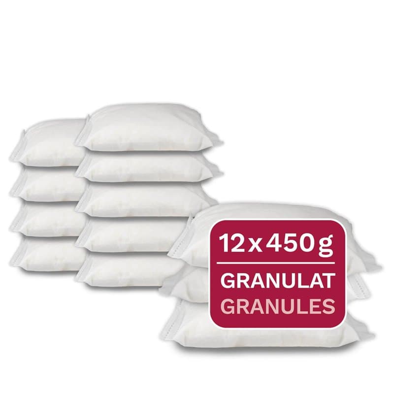 12 x 450 g Recharge déshumidificateur universel, granulés en sachet non tissé, convient aux déshumidificateurs d'air ambiant cou