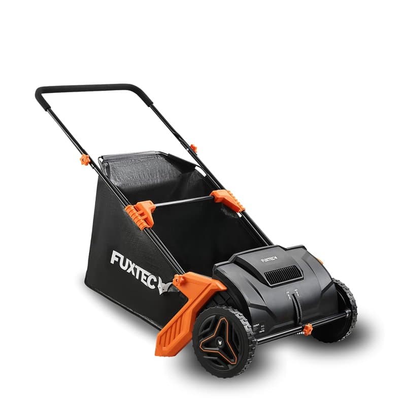 FUXTEC Ramasseur de Feuilles FX-LS52 - Largeur de Travail de 530 mm, Profondeur de Travail de 0-40mm, bac de ramassage d'environ