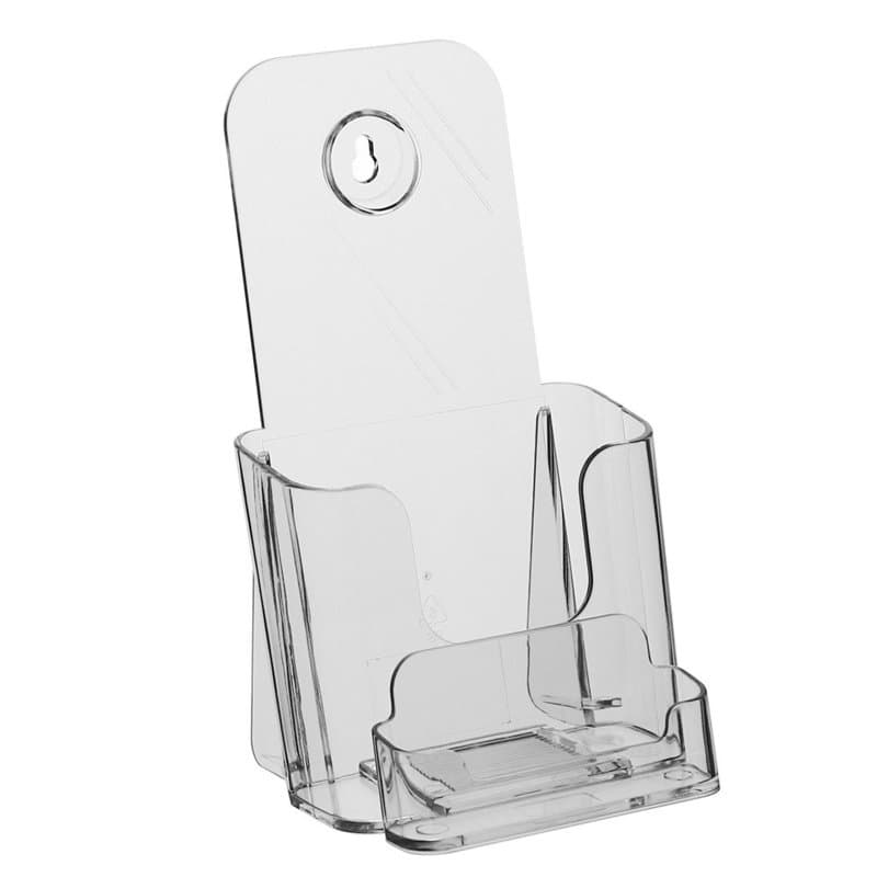 Porte-brochures DIN long (99 x 210 mm) – Pour prospectus, brochures, tracts Avec un compartiment pour les cartes de visite