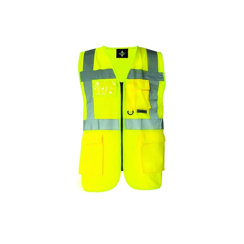 Korntex Unisexe KXMFGXL Gilet de Sécurité Multifonction avec Poches Jaune, XL EU