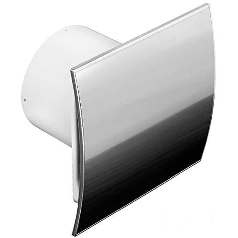 Ventilateur de salle de bain design, 100 mm de diamètre, forme courbe, avec capteur d'humidité, hygrostat, minuteur, suivi et cl