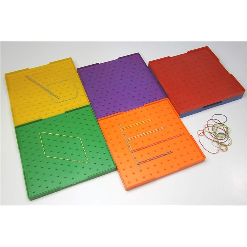 WISSNER® AKTIV lernen - Planche géométrique 2 Faces 23 x 23 cm, en 6 Couleurs - RE-Plastic®