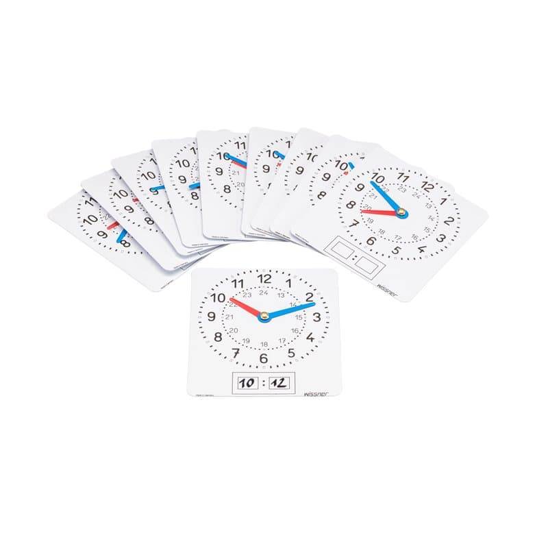 WISSNER aktiv lernen - Horloge en aluminium, blanche, 10 pièces, étiquetable, dans un sachet