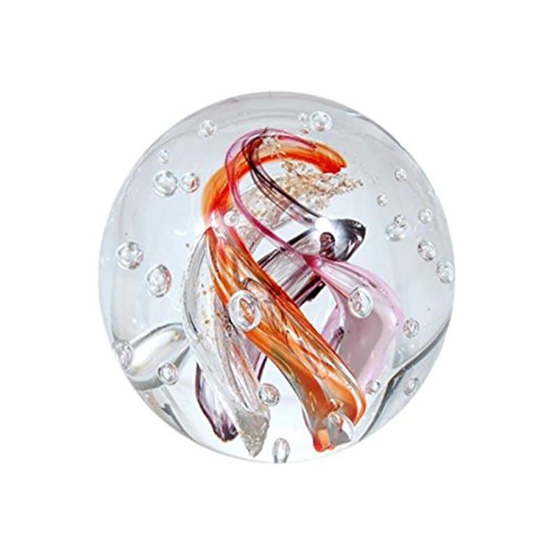 Boule de rêve 241 (6 cm) transparente, violette, orange - Boule en verre, presse-papiers