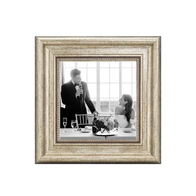 CABBEL Cadre photo 15 x 15 cm, argenté, style baroque, vintage, pour posters, photos et certificats, avec verre acrylique incass