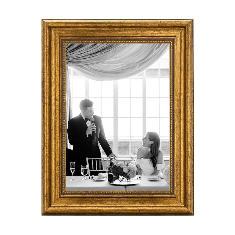 CABBEL Cadre photo A4 21 x 30 cm, doré, style baroque, vintage, pour posters, photos et certificats, avec verre acrylique incass