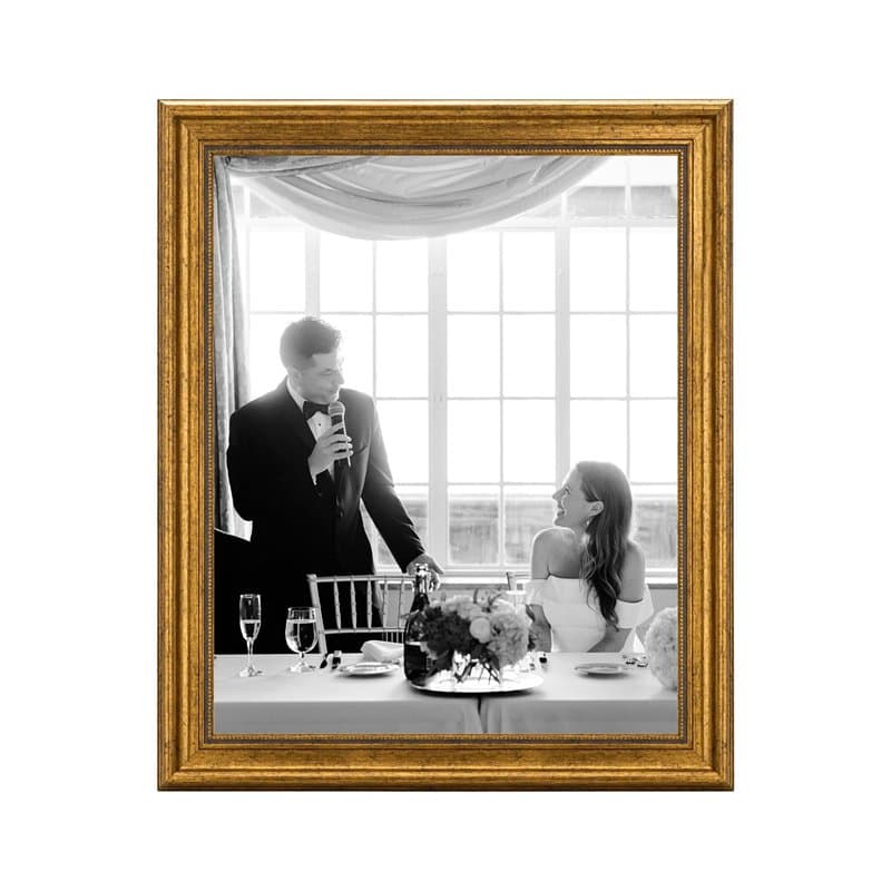 CABBEL Cadre photo 40 x 50 cm, doré, style baroque, vintage, pour posters, photos et certificats, avec verre acrylique incassabl