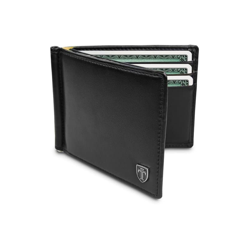 TRAVANDO Portefeuille avec Pince à Billets Vienna Etui RFID Blocage Contre Piratage Bancaire - Mince Porte-Monnaie avec Clip en